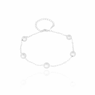 Pulseira Bolas Lisas Banho Branco