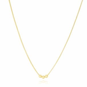 Choker Veneziana Bolinhas Lisas Banho Dourado