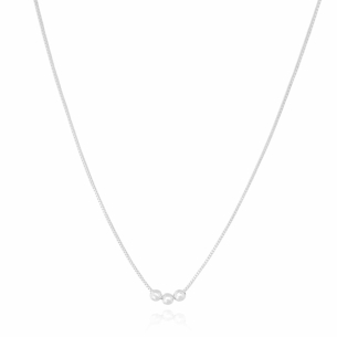 Gargantilha Veneziana Bolinhas Lisas Banho Branco