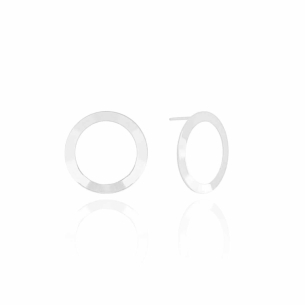 Brinco Argola Flat Liso Banho Branco