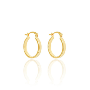 Brinco Argola Reto Liso 2.2 cm Fecho Italiano Banho Dourado