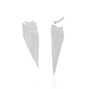 Ear Jacket Franja Banho Branco