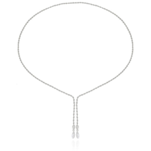 Gargantilha Cordão Baiano com Pérolas Banho Branco