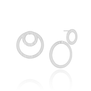 Ear Jacket Círculos com Detalhes Banho Branco