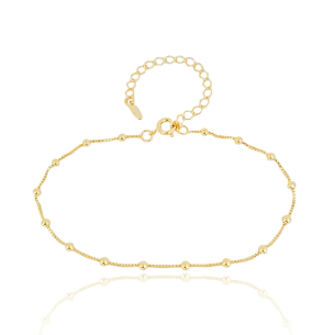 Pulseira Venziana Bolinhas Banho Dourado