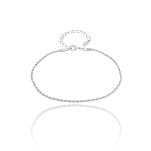 Pulseira Cordão Baiano 1.5 mm Banho Branco