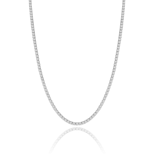 Choker Riviera Cristal 1.75 mm Banho Branco