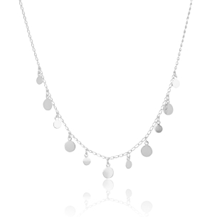 Choker com Plaquinhas Lisas Banho Branco