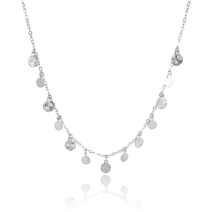 Choker Plaquinhas Lisas e com Detalhes Banho Branco