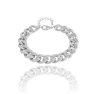 Pulseira Elos Corrente 11 mm Banho Branco