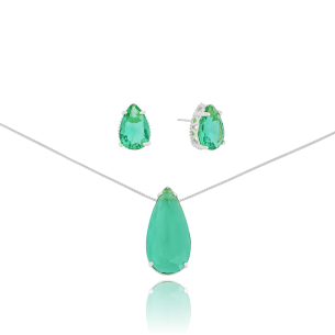 Conjunto Gota Turmalina Banho Branco