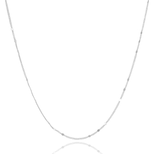 Gargantilha Grumet com Plaquinhas Banho Branco