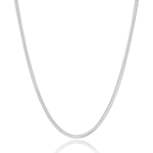 Gargantilha Trança Oca Banho Branco