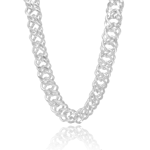 Gargantilha Choker Elos Grumet Banho Branco