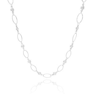 Choker Elos Detalhes com Zircônia Cristal Banho Branco