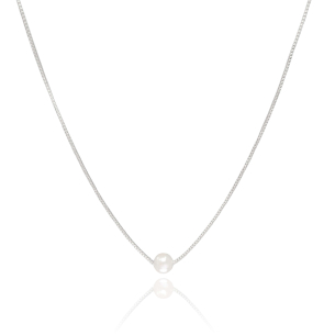 Choker Veneziana Pérola 6 mm Banho Branco