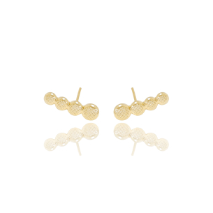 Ear Cuff Redondo Detalhes Banho Dourado