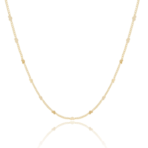 Choker Plaquinhas Corações Flat Banho Dourado