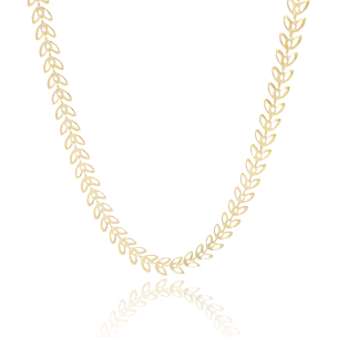 Choker Folhas Vazadas Banho Dourado