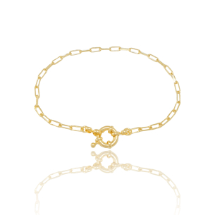 Pulseira Elos com Fecho Boia Banho Dourado