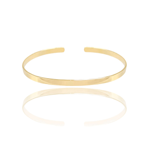 Bracelete Liso Flat Banho Dourado