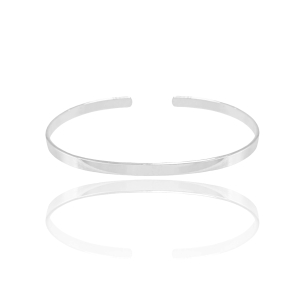 Bracelete Liso Flat Banho Branco