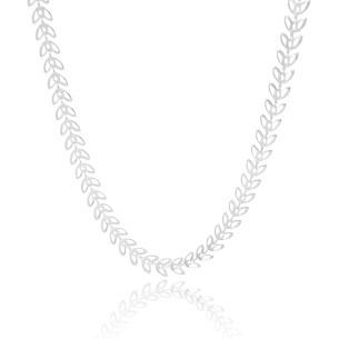 Choker Folhas Vazadas Banho Branco