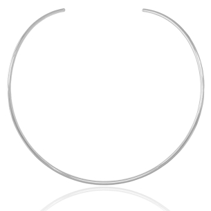 Gargantilha Aro Tubo Liso Banho Branco