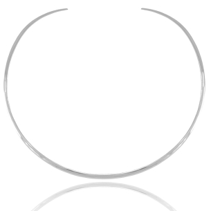 Gargantilha Aro Flat Liso Banho Branco