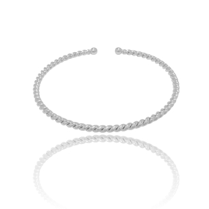 Bracelete Torcido Liso Banho Branco