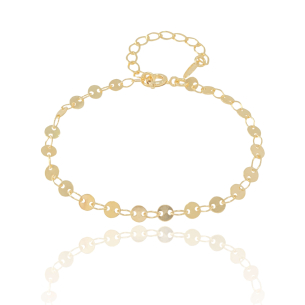 Pulseira Plaquinhas Flat Banho Dourado