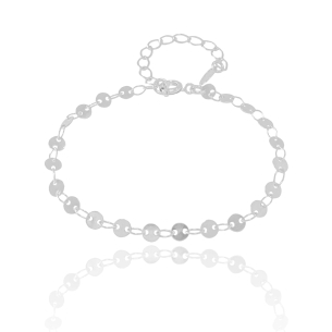 Pulseira Plaquinhas Flat Banho Branco