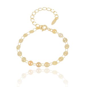 Pulseira Infantil Plaquinhas Flat Banho Dourado