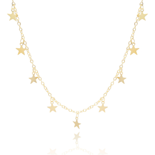 Choker Estrelas Banho Dourado