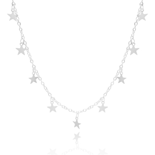 Choker Estrelas Banho Branco