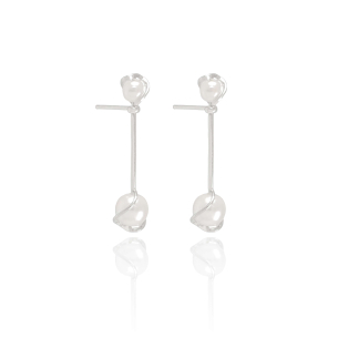 Brinco Palito Pérolas Banho Branco