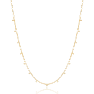 Gargantilha Bolinhas Grumet Banho Dourado