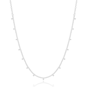 Gargantilha Bolinhas Grumet Banho Branco