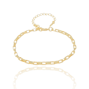Pulseira Elos Quadrado Banho Dourado