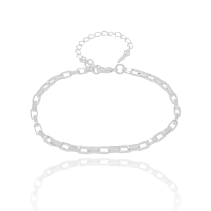 Pulseira Elos Quadrado Banho Branco