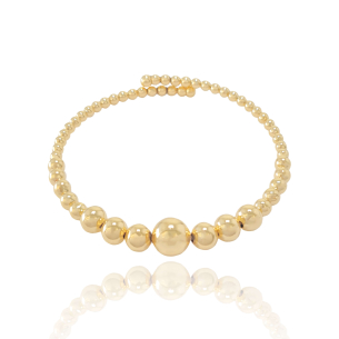 Bracelete Bolinhas Lisas Banho Dourado