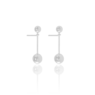 Brinco Bolinhas Palito Banho Branco