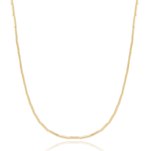 Gargantilha Longa Canutilhos Banho Dourado