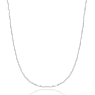 Gargantilha Longa Canutilhos Banho Branco