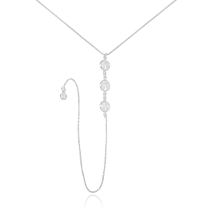 Gargantilha Gravata Veneziana Pontos de Luz Banho Branco