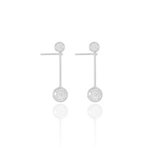 Brinco Ponto de Luz Palito Banho Branco