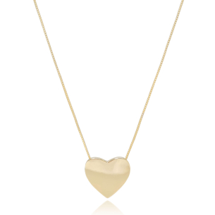 Gargantilha Veneziana Coração Liso Banho Dourado