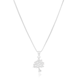 Gargantilha Árvore Cravejada Zircônia Banho Branco