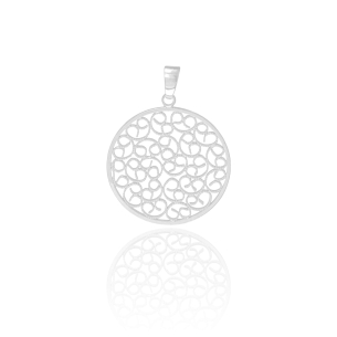 Pingente Mandala Banho Branco