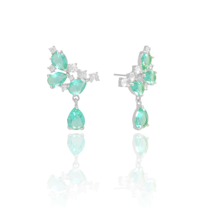 Ear Cuff Gotas Turmalina Banho Branco